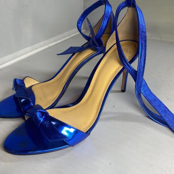 Alexandre Birman Clarita Blue Heels with Glossy Metallic 42 - Picture 1 of 6
